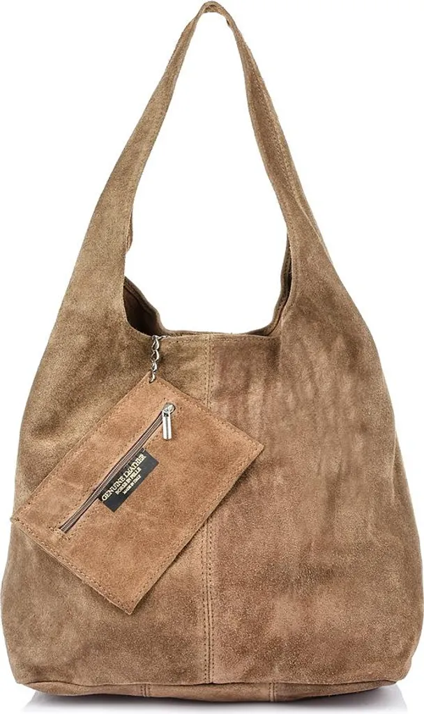 Grand sac à main en daim taupe : fini le manque de place au quotidien
