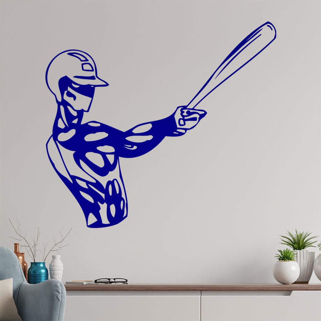 Baseball Spieler Wandtattoo in 6 Größen - Wandaufkleber Wall Sticker - Dekoration, Küche, Wohnzimmer, Schlafzimmer, Badezimmer