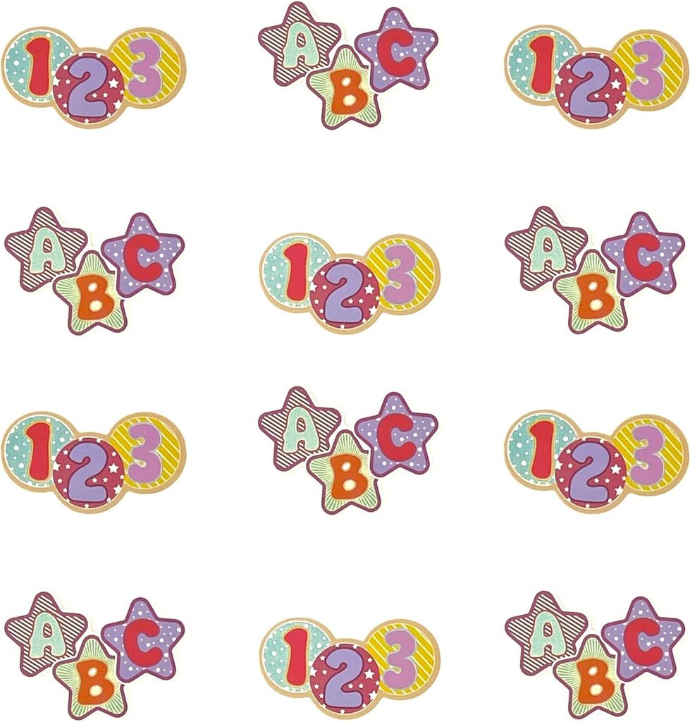 Oblique Unique ABC 123 Konfetti 12 Stk mit Kreis Stern Form Produktbild 