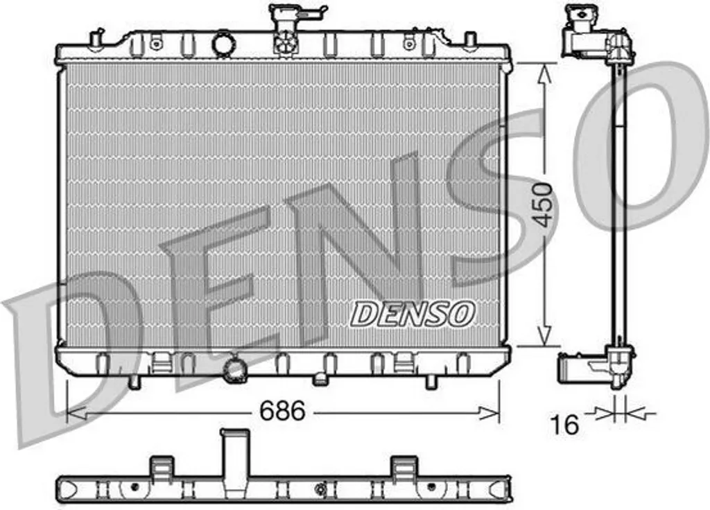 Radiateur de refroidissement pour X-Trail T31 moteur DENSO DRM46006