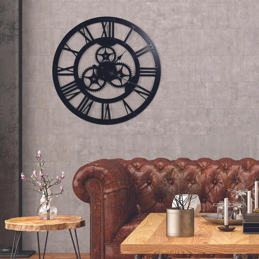 Horloge Engrenage 70cm : Habillez vos Grands Murs avec Style et Cachet