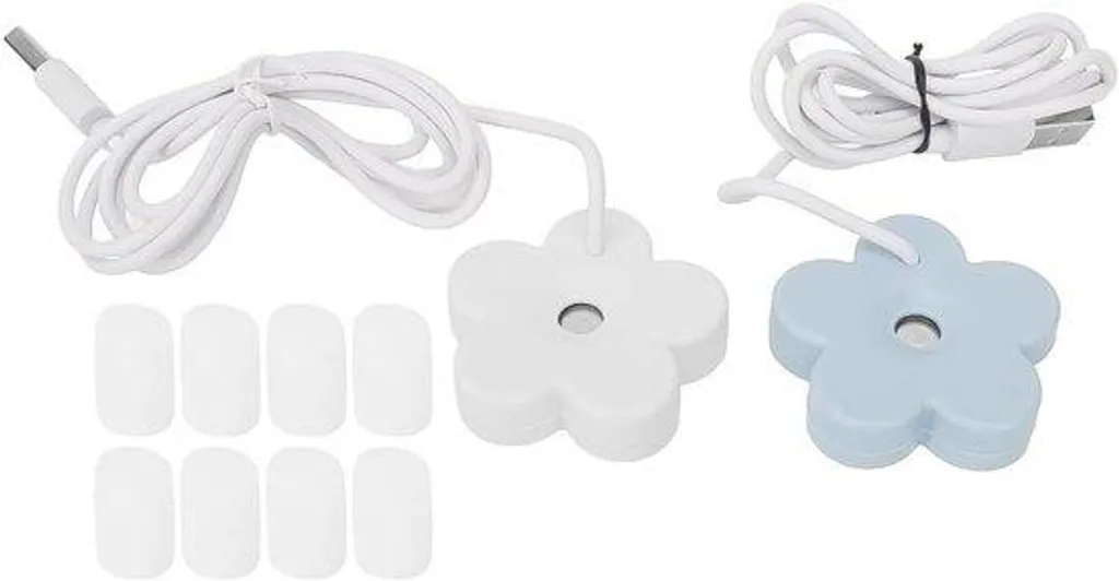 Humidificateur USB blanc et bleu contre air sec - Soulage peau et yeux secs
