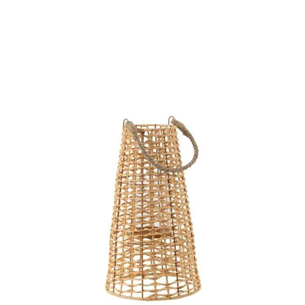 J-Line Lanterne Anais en Rotin Naturel Petite Taille Design Bohème Chic