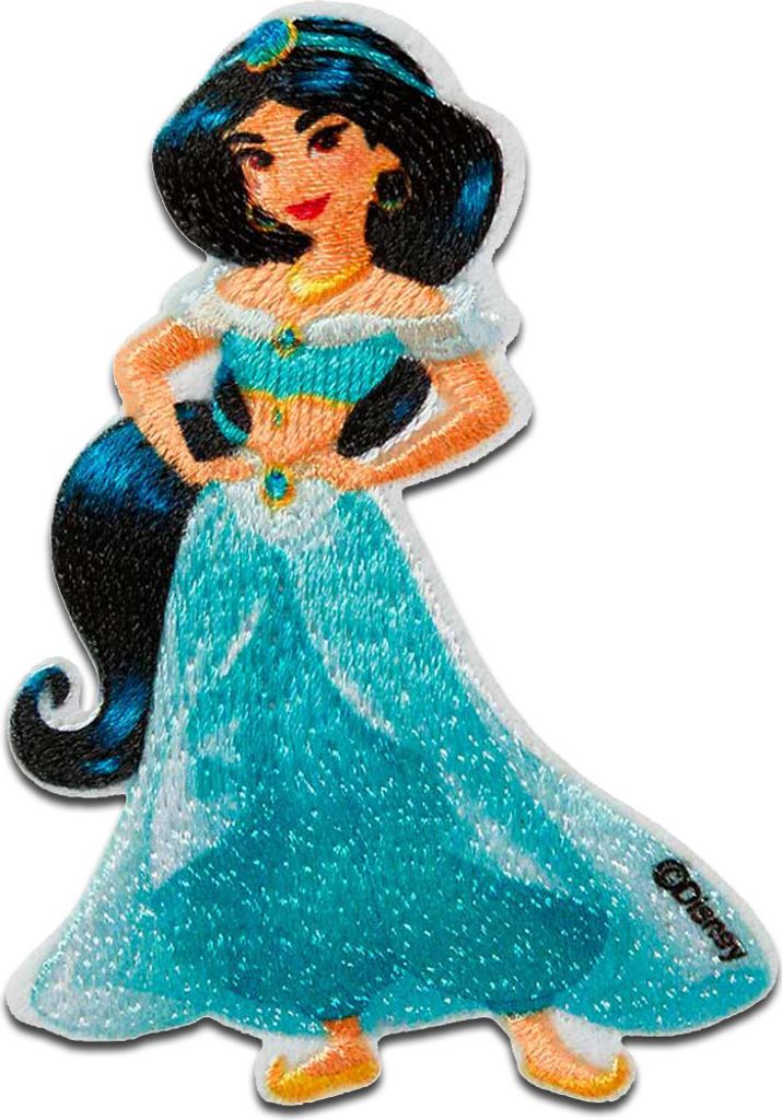 Disney Aladdin Prinzessin Jasmin - Aufnäher, Bügelbild, Aufbügler, Applikationen, Patches, Flicken, Zum Aufbügeln, Größe: 7,4 x 5,2 cm