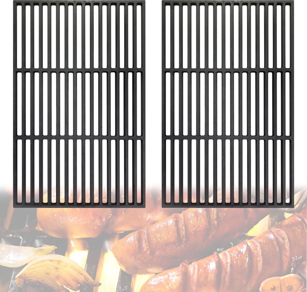 LARS360 2x Grillrost 42 x 28 cm Rechteck Gusseisen Produktbild 