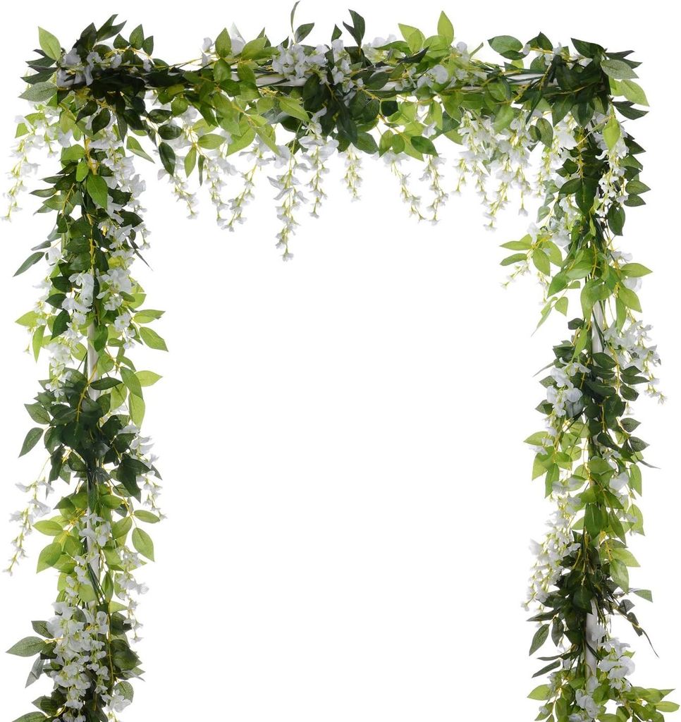 Künstliche weiß-Girlande, für Zuhause, Garten, Outdoor, Zeremonie