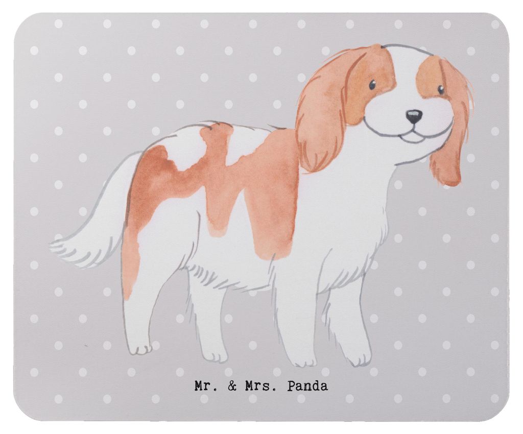 Mr. & Mrs. Panda Mouse Pad Cavalier King Charles Spaniel Lebensretter - Grau Pastell - Geschenk, Mauspad, laptop mousepad, pc