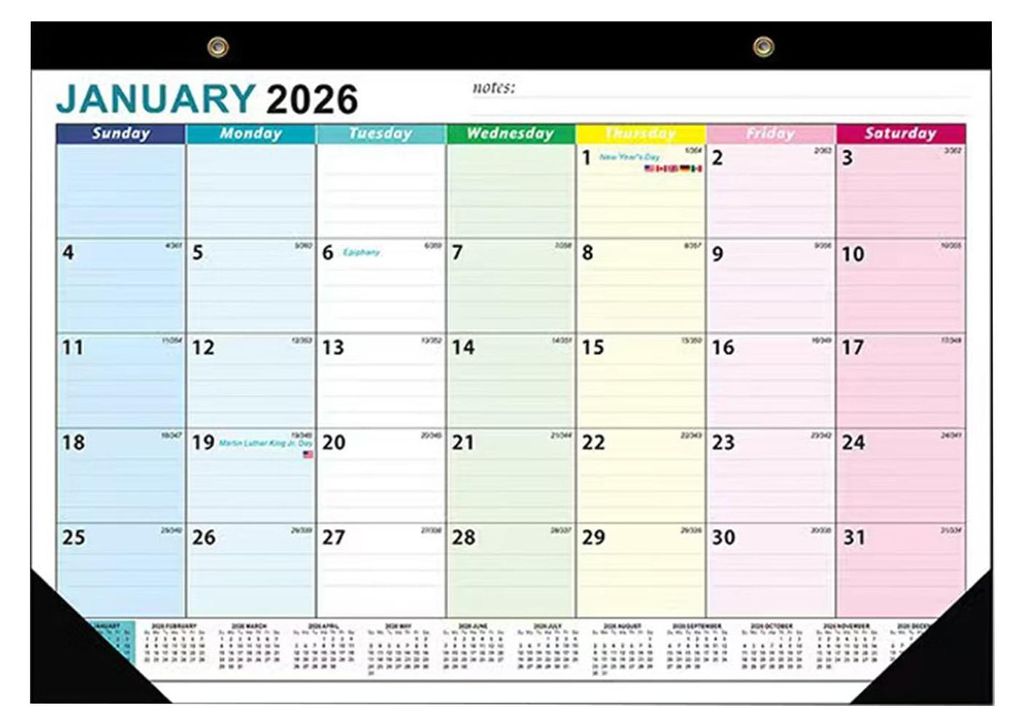 Mesačný nástenný kalendár na rok 2026-2027 Obrázok produktu 