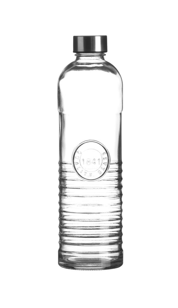 Stilvoll Wasser trinken - Oriental 1 Liter Glas Wasserflasche mit Schraubverschluss, luftdicht, Trinkflasche für Wasser, Saft im Kühlschrank, Vin...