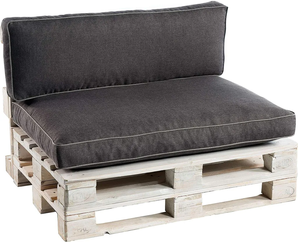 Coussin pour salon de jardin en palette 120x50 cm gris anthracite