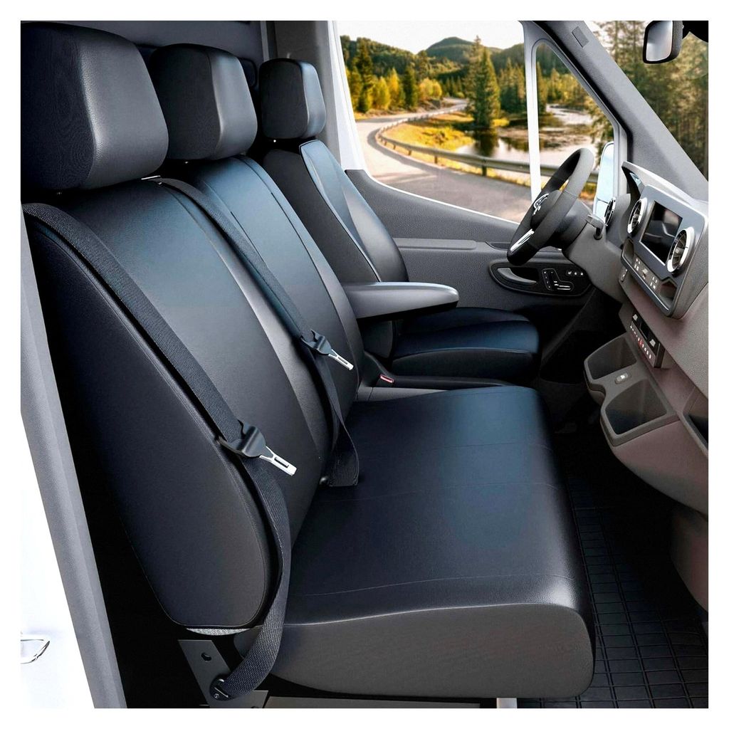 Sitzbezüge für Renault Kangoo (Typ W), 2 Einzelsitze vorne, Kunstleder, Sitzschoner Set für Van