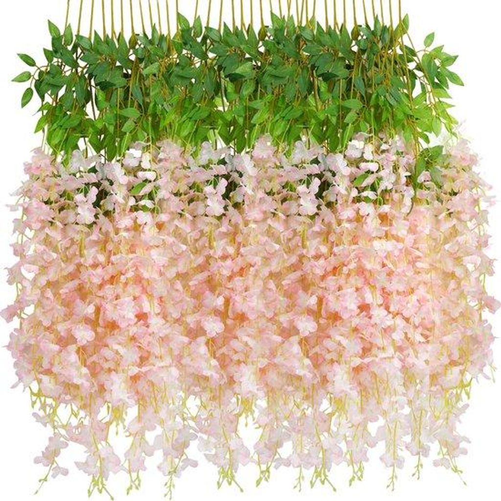 Künstliche Wisteria Blumen lichtrosa 12 Stück Dekoration