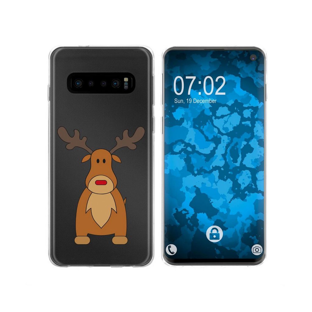 PhoneNatic Case kompatibel mit Samsung Galaxy S10 Silikon-Hülle X Mas Weihnachten Rentier M3