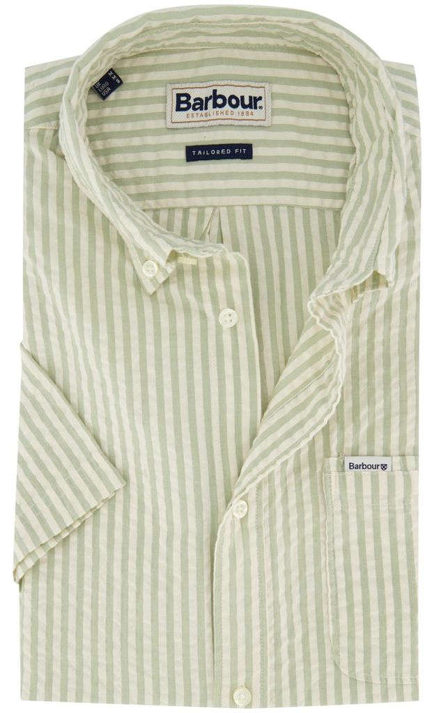 Grün gestreiftes Hemd Barbour Tailored fit Button-Down-Kragen