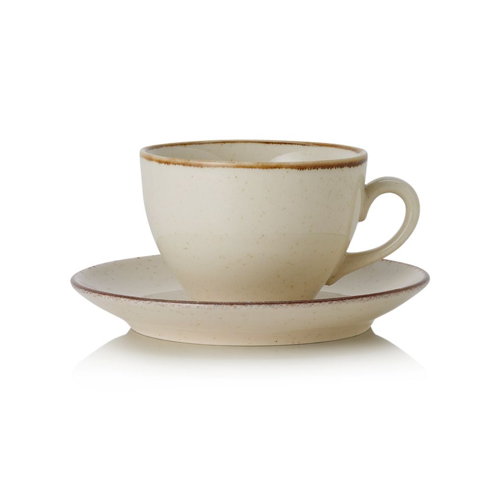 6x Ober- und Untertasse Kaffeetasse 220 ml SMILLA Sand / Produktbild 
