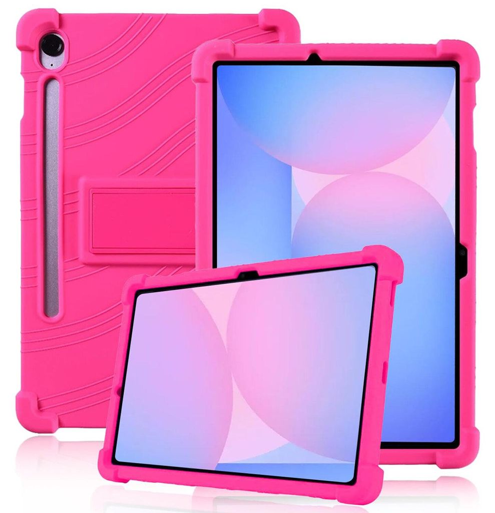 Tablet Hülle für Samsung Galaxy Tab S7 11", Stoßfeste Weiches Silikon Schutzhülle mit Standfunktion Rosa