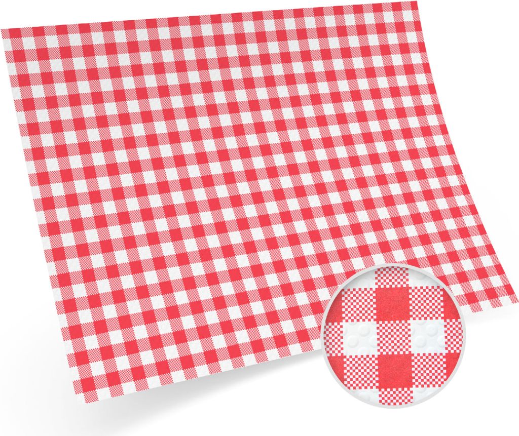 200 Tischset Geschirruntersetzer 40 x 30 cm - Karo rot für festliche Anlässe