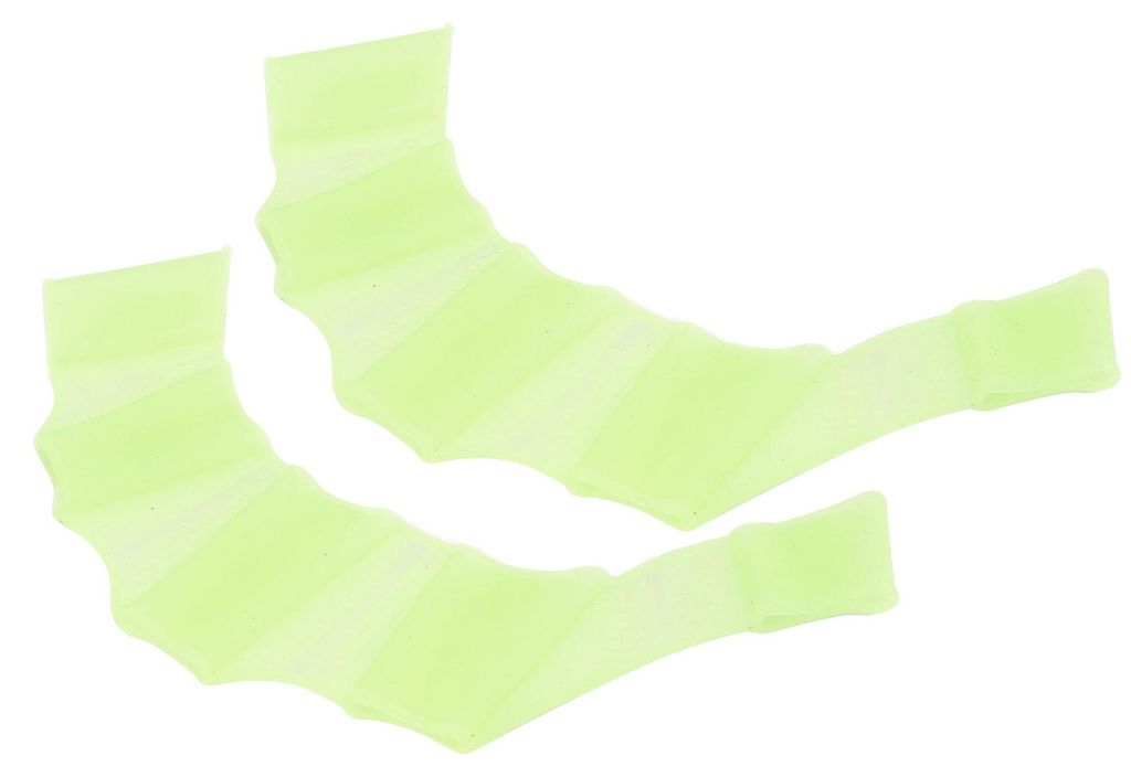 1 Paar Schwimm-Handschellen, Flossen, Silikon-Finger-Schwimmhandschuhe, Schwimm-Handschellen, Grün, L
