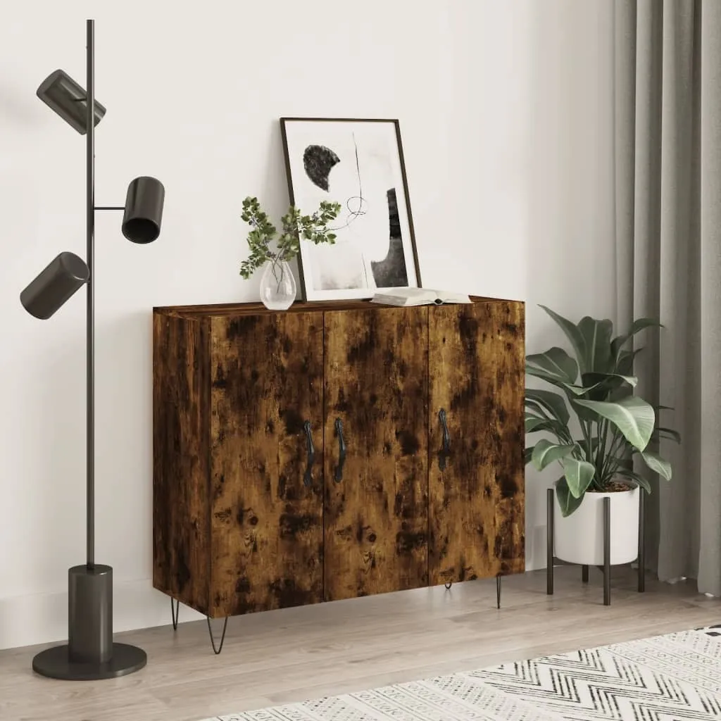 Eleganza Urbana: Credenza vidaXL 90 cm Rovere Fumé e Metallo