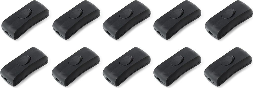 Schnurschalter schwarz / weiß - Farbe + Menge: 10 x schwarz Produktbild 