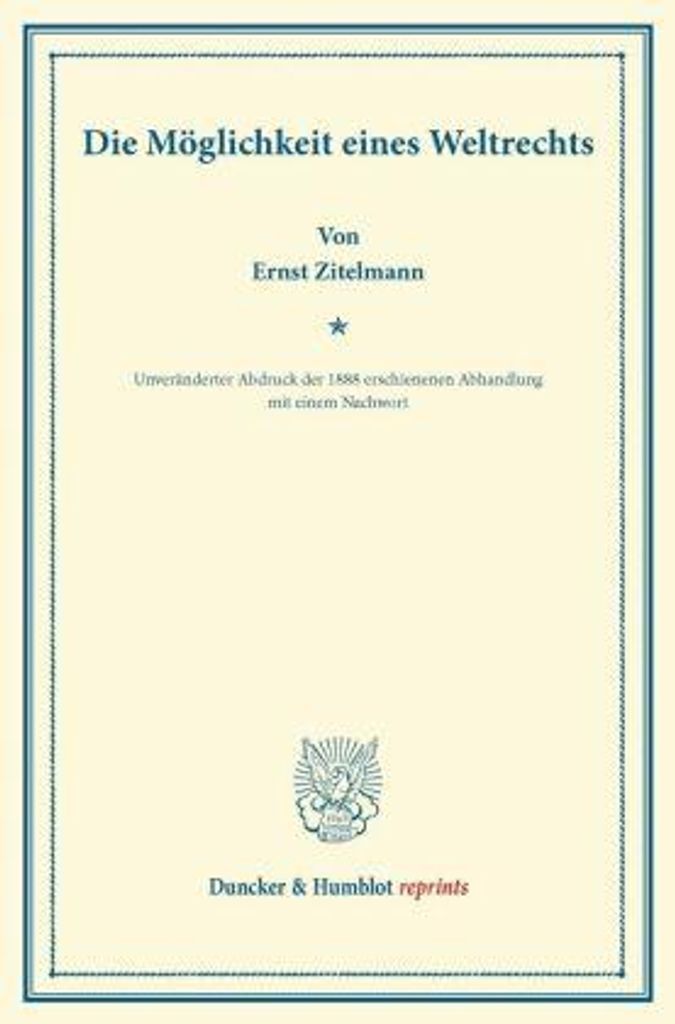 Die Möglichkeit eines Weltrechts