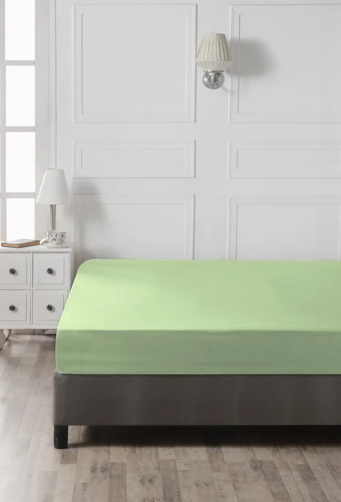 L'Essentiel Lenzuolo Singolo 100x190+30 Cotone Ranforce Verde Chiaro - 3