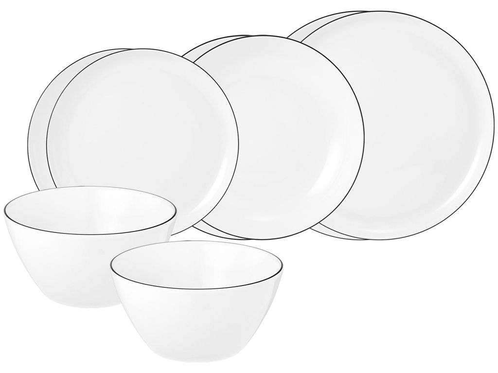 Seltmann Weiden Lido Black Line Einsteiger-Set 8-teilig rund