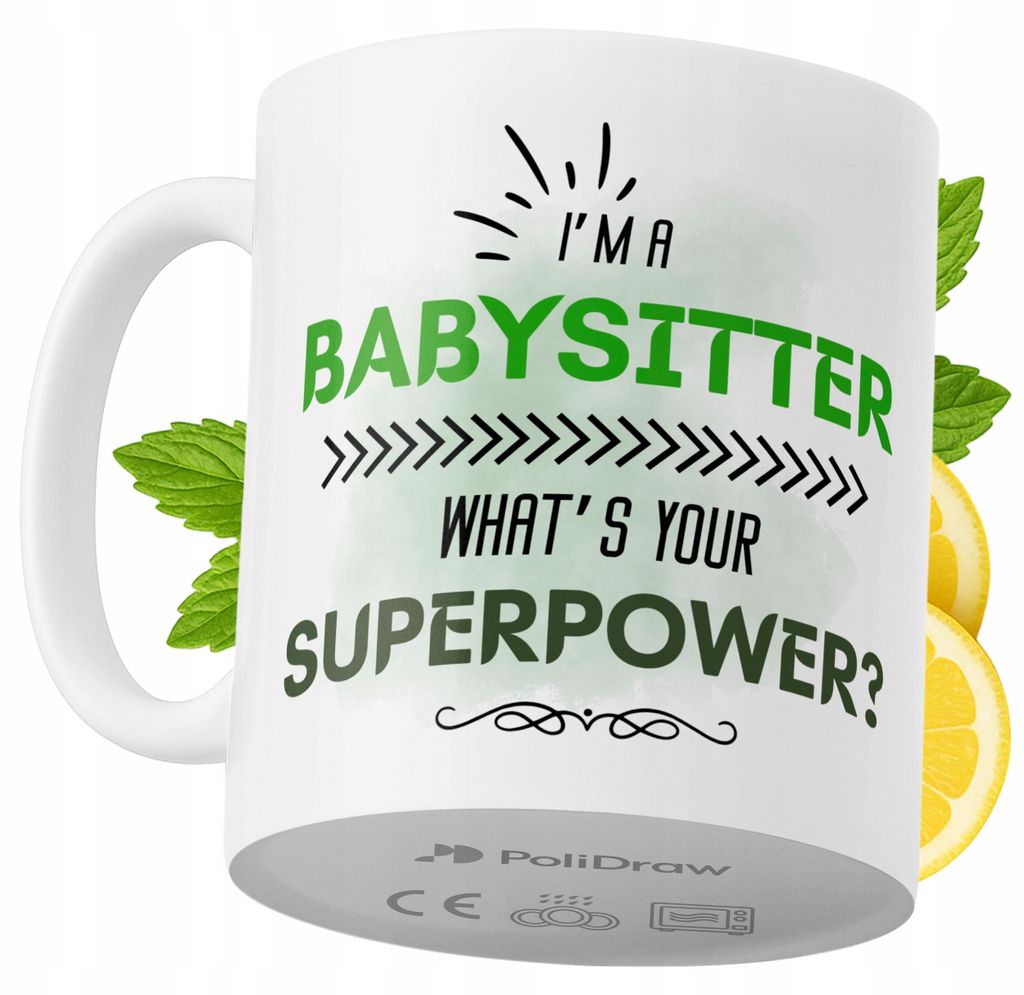 Lustiger Becher für Babysitter, Kaffee- oder Teebecher mit witzigem Textdesign, ideal für Geburtstage, Namenstage, Feiertage und besondere Anläs...