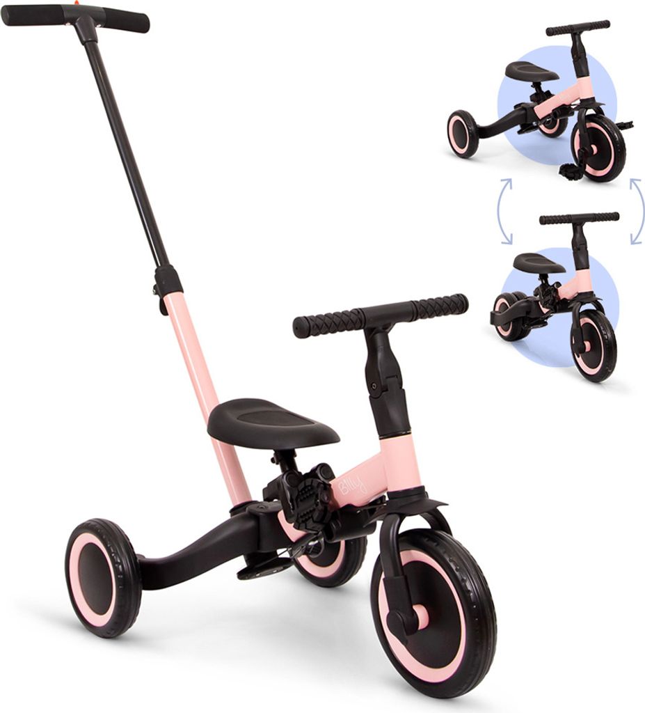 Billy 4-in-1 Vélo enfant avec barre de poussée Gio Rosa Image du produit 