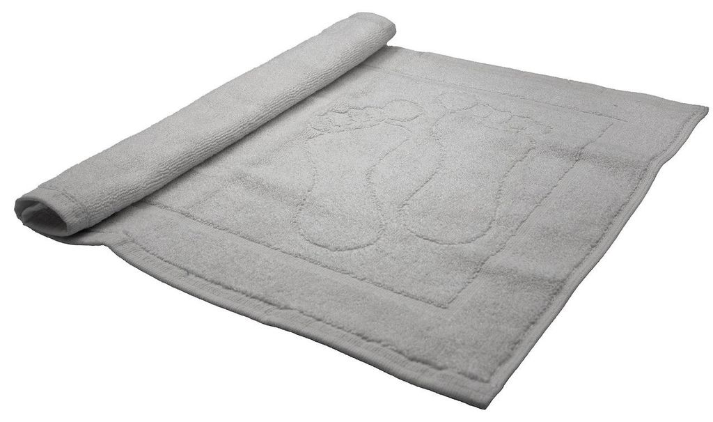 Badematte - Badteppich - Hellgrau - 50x35cm - Frottee Produktbild 