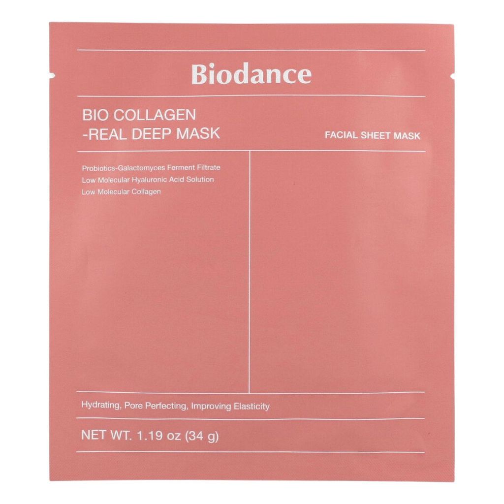 A single product package for a facial sheet mask.