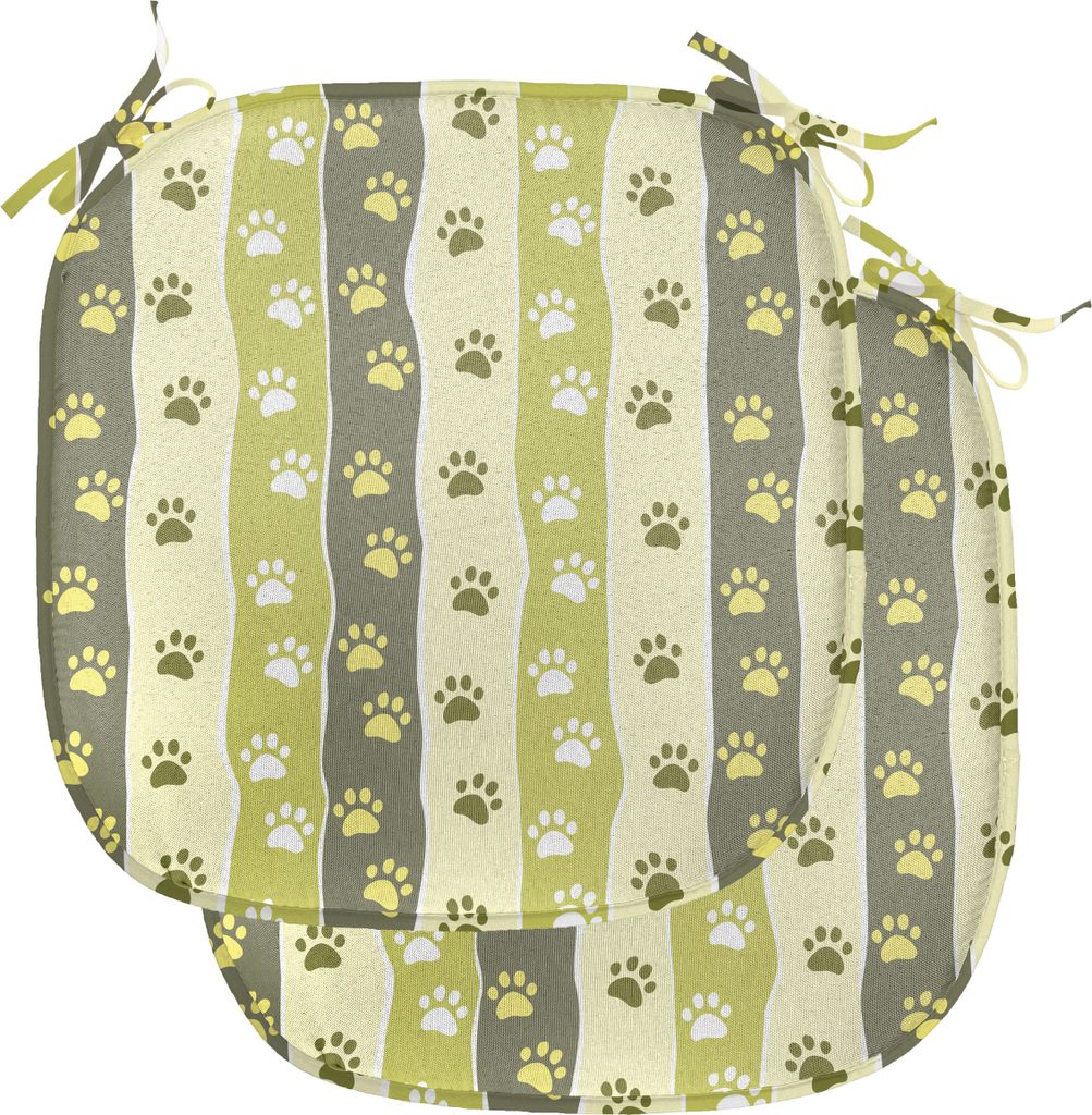 ABAKUHAUS Hund Polster für Esszimmerstühle, Vertikal Fuß-Druck, Dekoratives wasserfestes Kissen mit Riemen für Küchensitze, 40 cm x 40 cm-2er ...