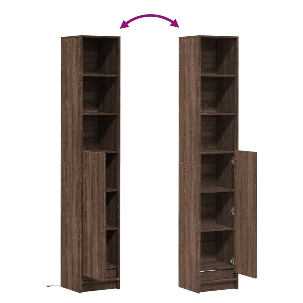 Credenza Alta con LED Rovere Marrone 36x200 cm - Offerta Maison - 9