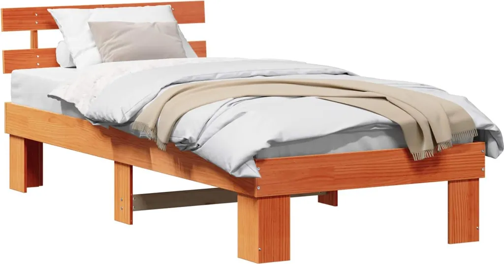 SYFAX Struttura Letto Pino Massiccio 75x190 cm - Finitura Cerata