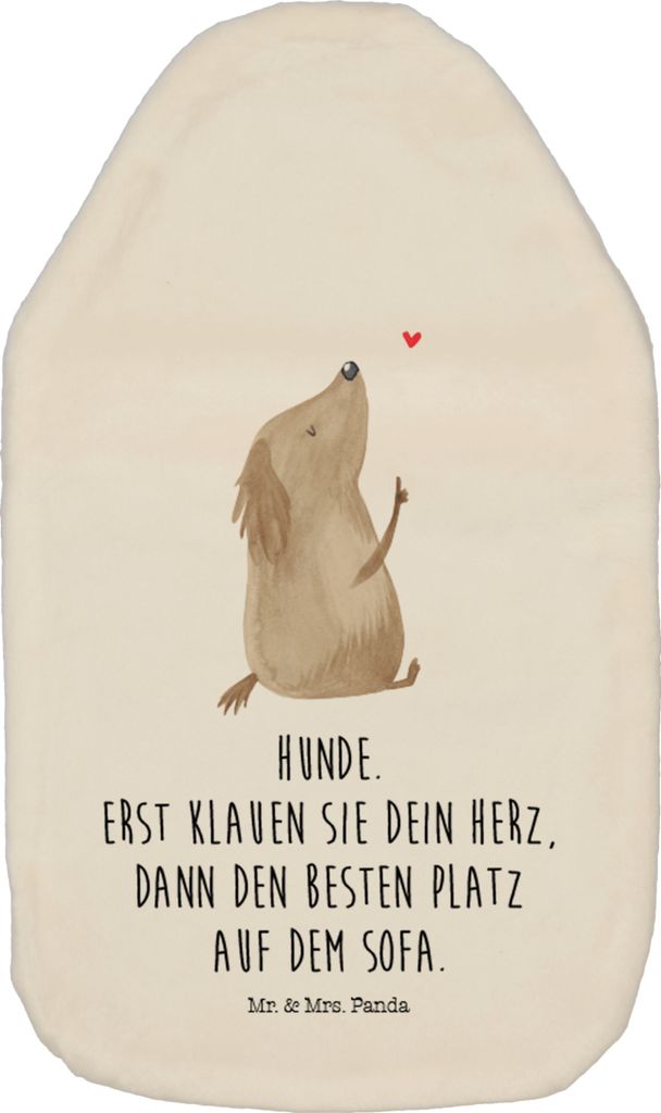 Mr. & Mrs. Panda Wärmflasche Hund Liebe - Weiß - Geschenk, Wärmflaschen, Herz, Sprüche, heizflasche, wärmebeutel, Hunde, Flauschige, Wärmekissen