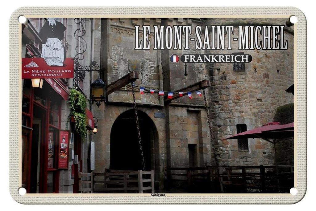 Blechschild Reise 18x12cm Le Mont-Saint-Michel Frankreich Produktbild 