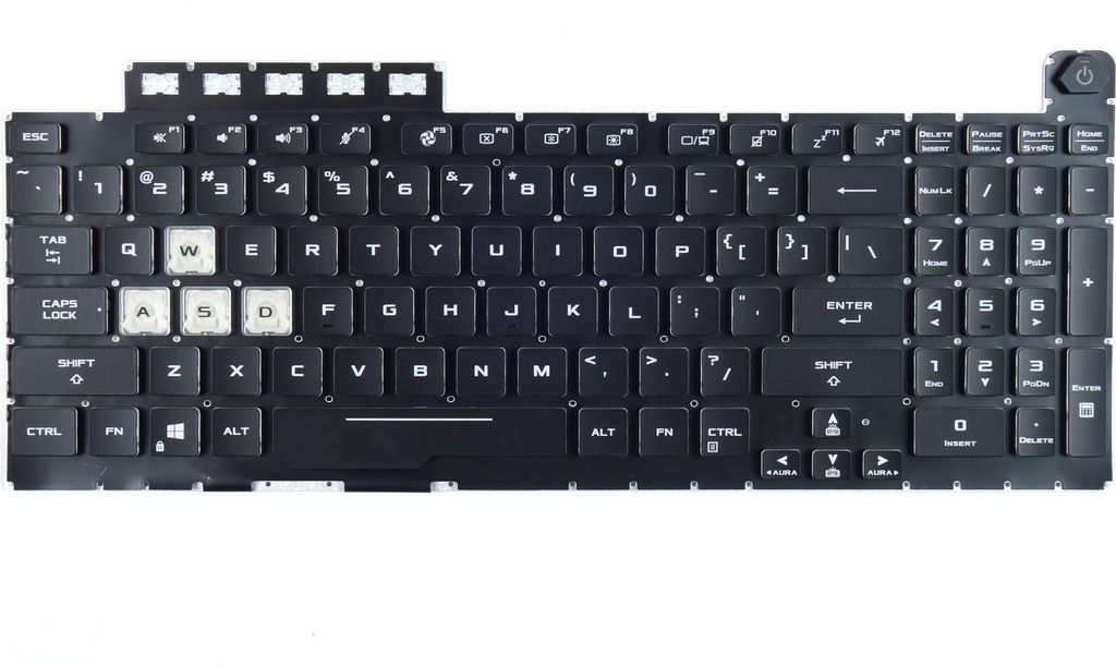 Tradebit - Tastatur für Asus | Englisch US QWERTY INT | Volle Kompatibilität | Hochwertige Materialien | Modelle: TUF Gaming FX506 FX706