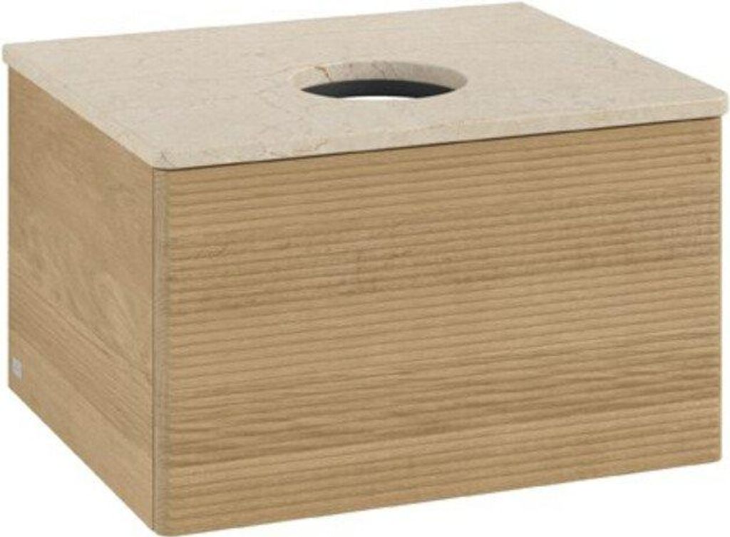V&B Waschtischunterschrank mit Frontstruktur Antao 60x36x50cm, WBP-farbe botti., honey oak