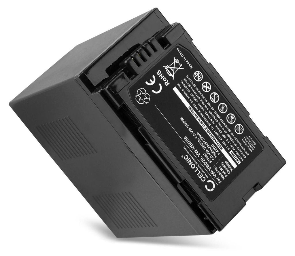 CELLONIC 1x Akku für Kamera Kompatibel mit Panasonic HC-X1, HC-X1000, HC-MDH3, VW-VBD29 - (7800mAh, 7.4V)