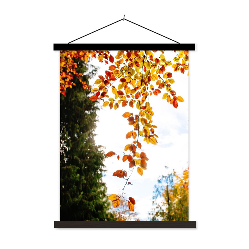 MuchoWow Textilposter Herbst - Laub - Natur 60x80 cm mit schwarzem Rahmen - Plakathalter