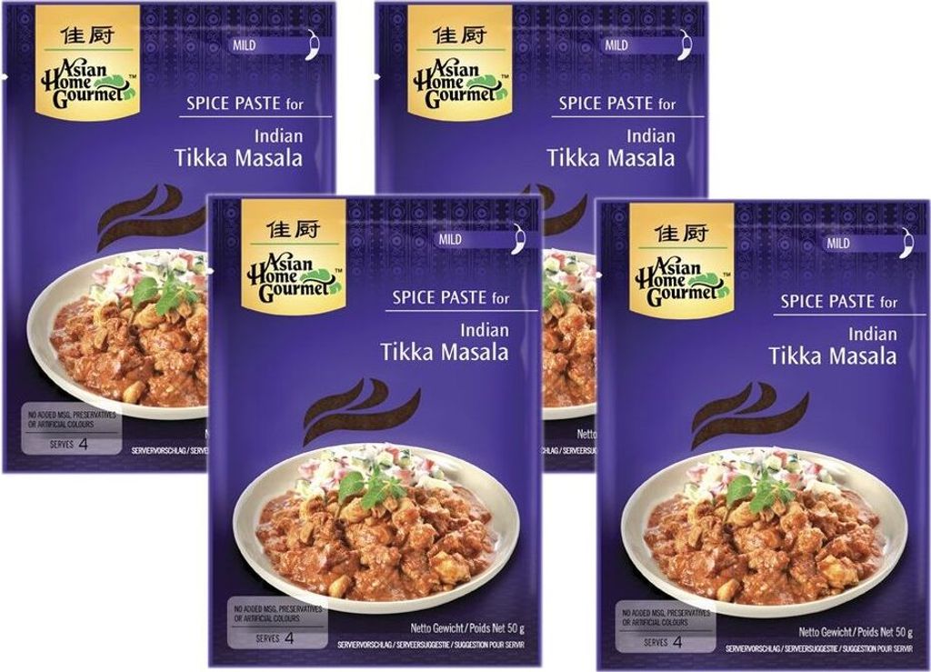 4er-Pack ASIAN HOME GOURMET Würzpaste für Indisches Tikka Produktbild 