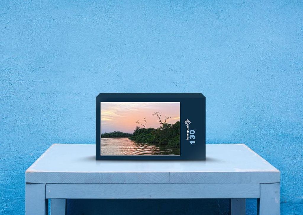 hansepuzzle 81857 - Sonnenuntergang Puzzle, 130 Teile, Natur, 28,7 x 20,0cm mit hochwertiger Aufbewahrung, Kartonbox und wiederverschließbarem Beutel