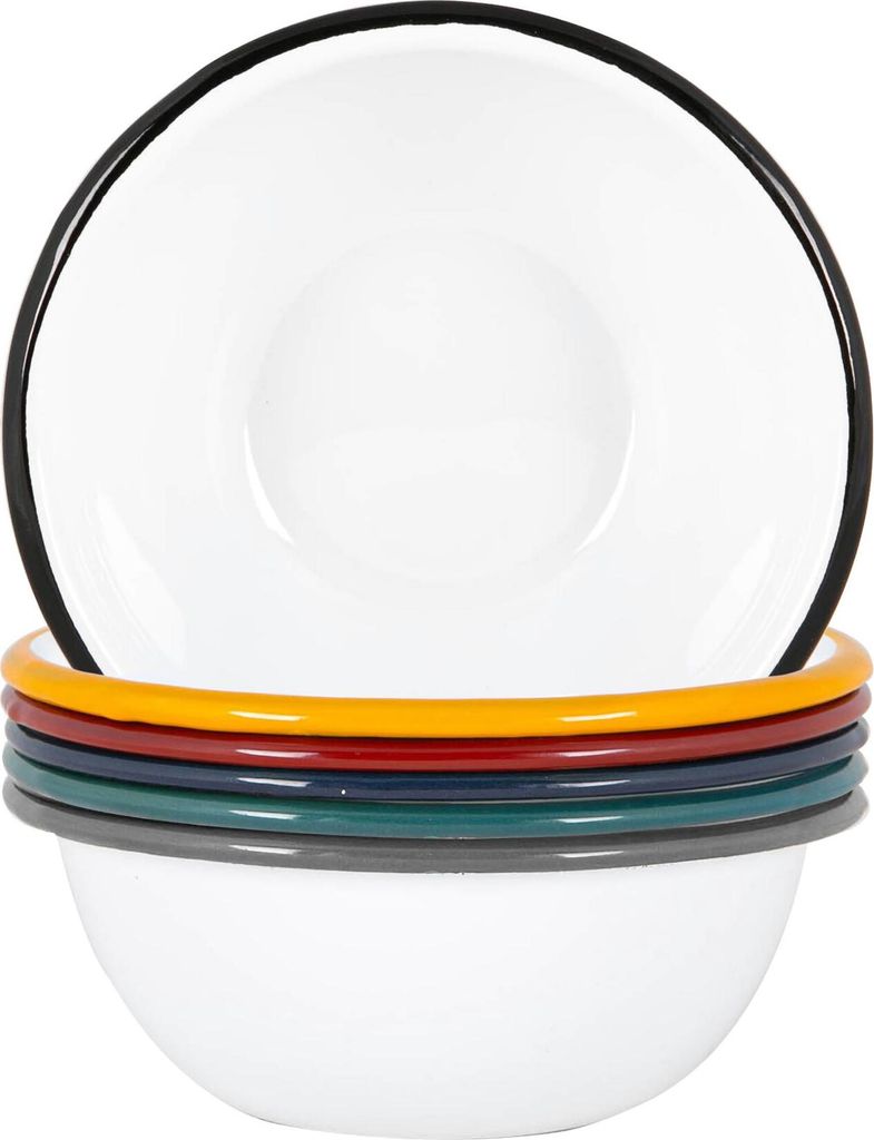 Argon Ta Weiße Emaille-Schalen – 16 cm – 6 Farben Produktbild 