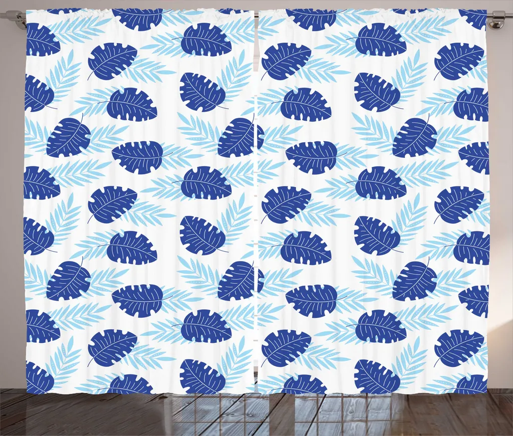 Rideau Monstera ABAKUHAUS 280 x 225 cm bleu pâle persan à boucles