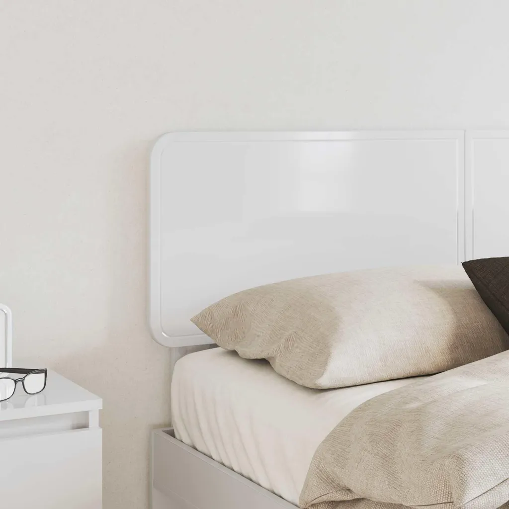 Testata Letto 150 cm Legno Bianco Lucido | Arredo Camera Minimal - 3