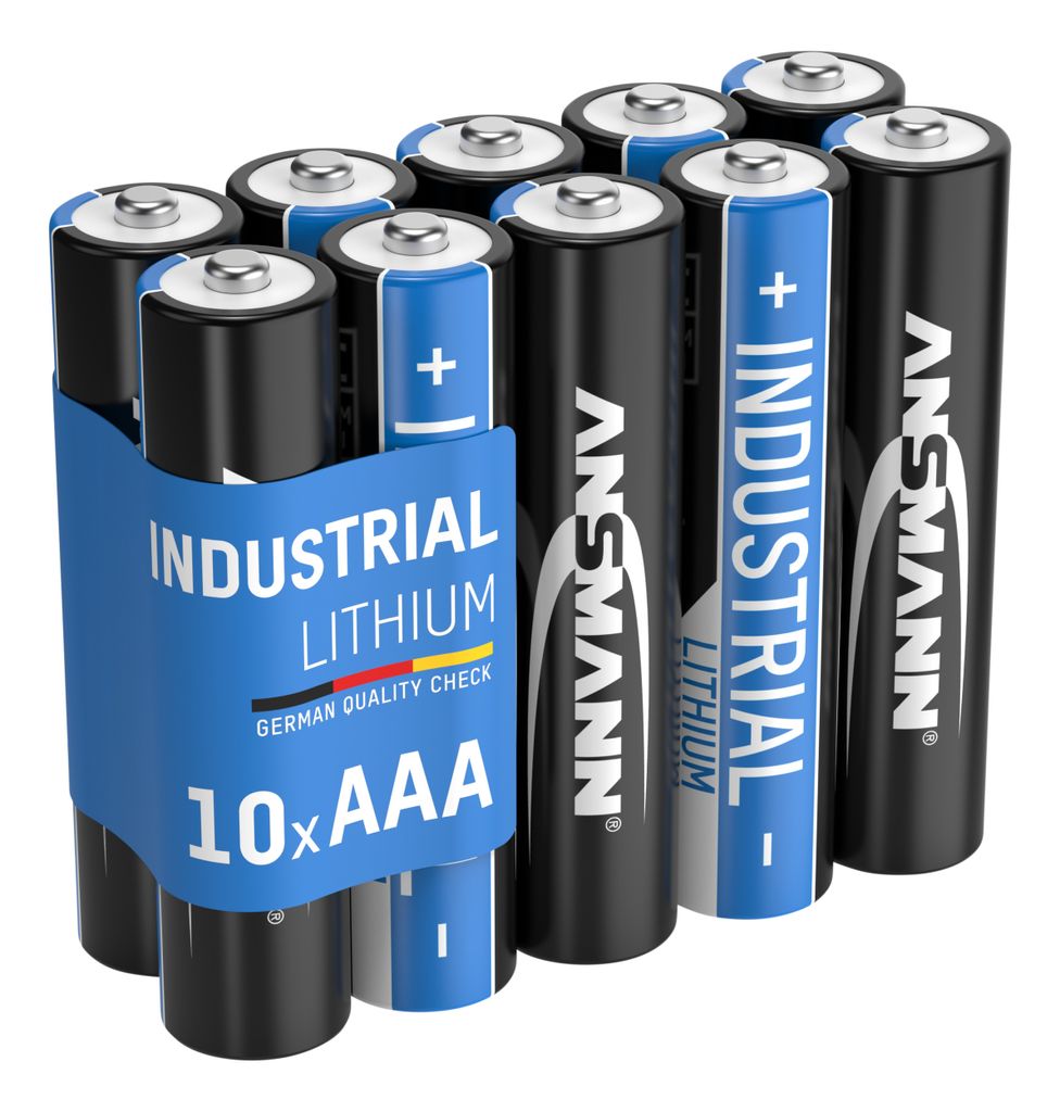 10x ANSMANN Industrial Lithium Batterie AAA Micro 1,5V – FR3 (10 Stück)