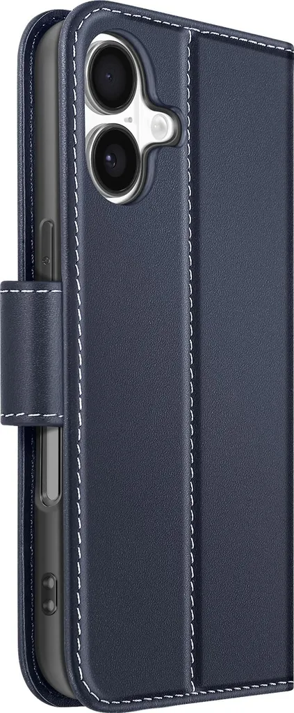Avizar, custodia portafoglio iPhone 17 in pelle premium con funzione stand, blu scuro