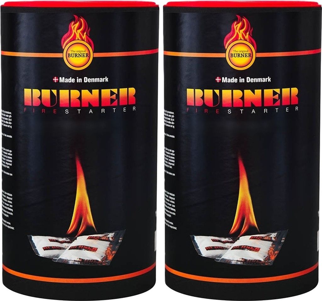 Two cylindrical containers of fire starters.