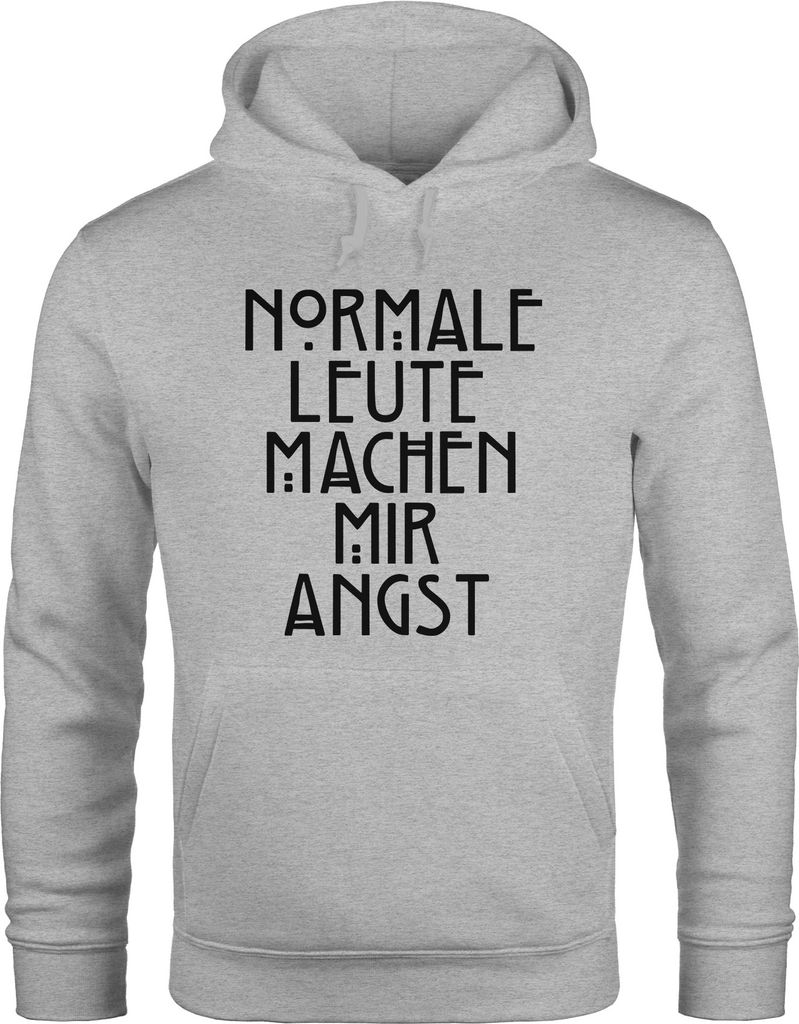 Normale Leute machen mir Angst Kapuzen-Pullover Hoodie Herren Moonworks grau XXL