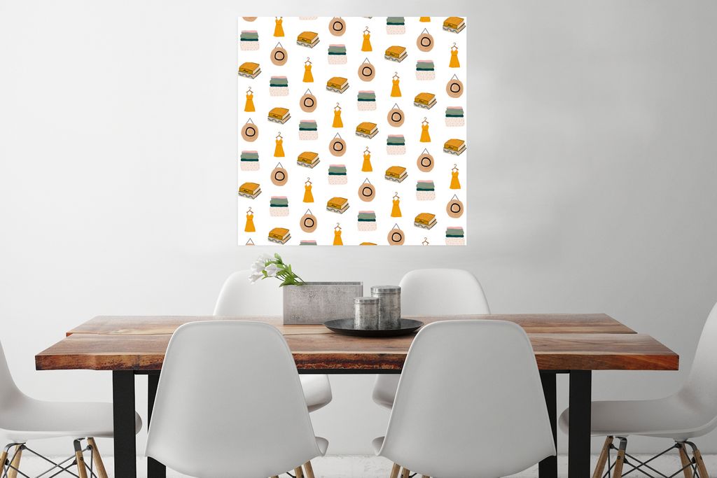 MuchoWow Poster Farben - Muster - Kleidung 75x75 cm - Wand Dekoration